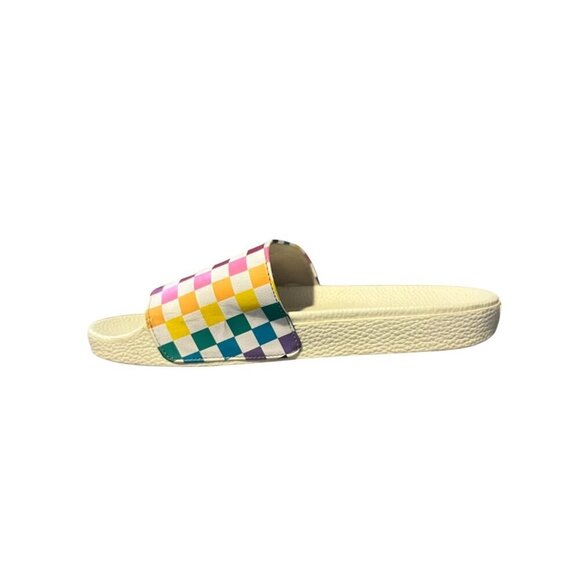 Vans Women's Size 10 Rainbow Checkered Slide Sandals Multicolor Checker Board - Picture 7 of 9